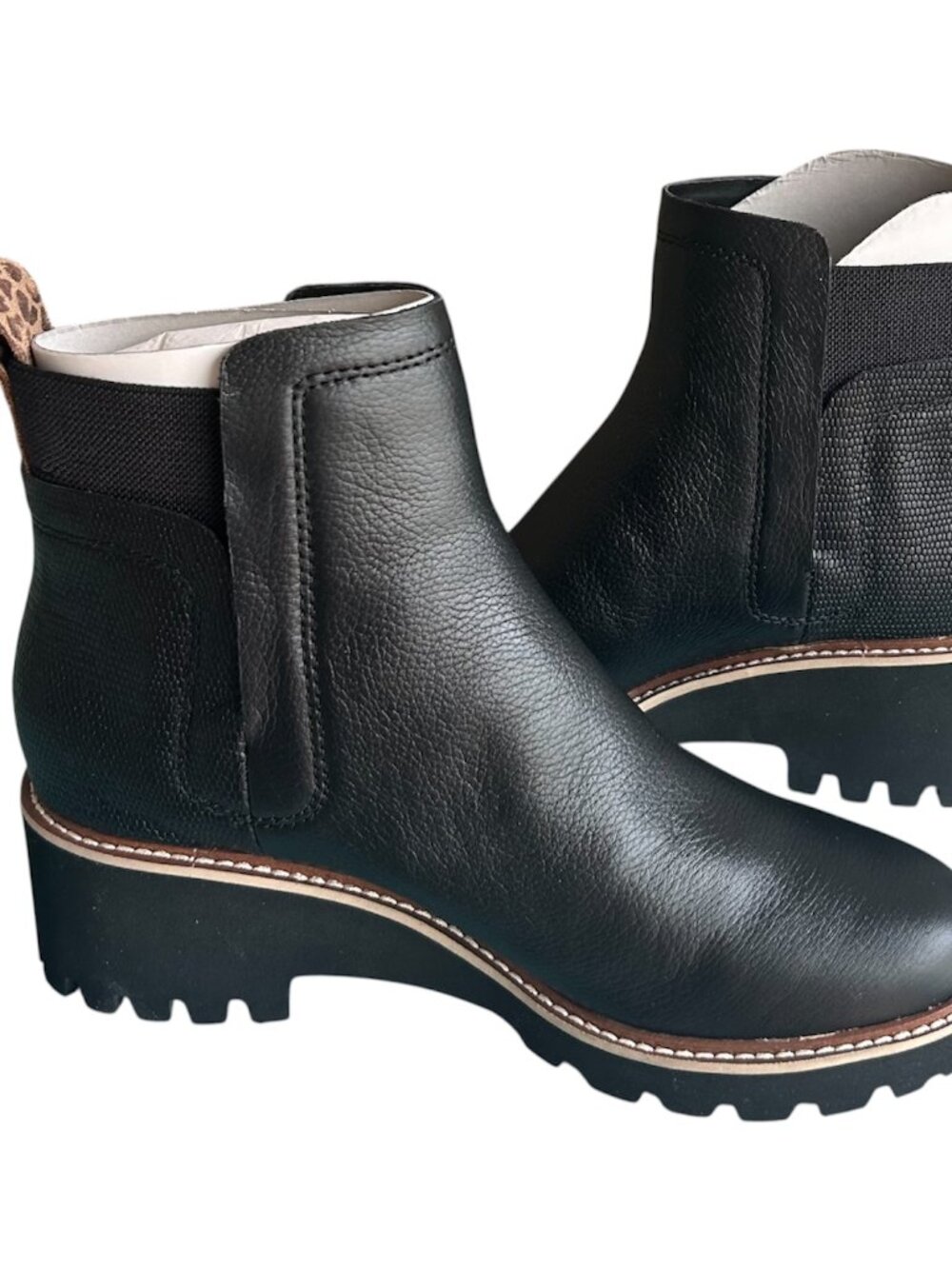 New Dolce Vita Huey H2O Waterproof Chelsea Boots Black Size 7.5  Leather